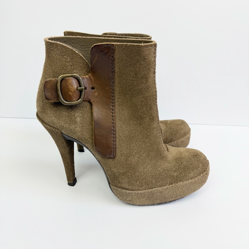 Pedro Garcia Charmy Ankle Boots Booties Suede Leather Platform Size 37.5 US 7.5 - Picture 3 of 14